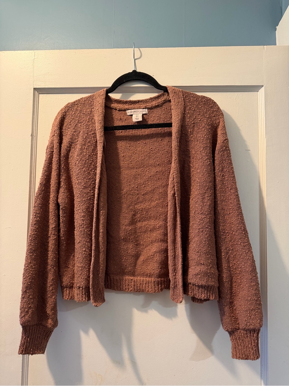 Cozy Open-Front Women's Sweater Cardigan - light brown